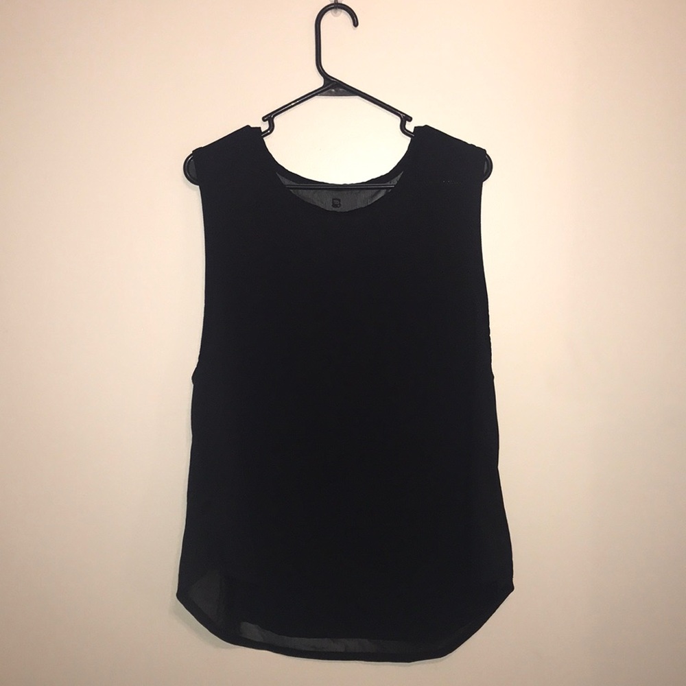 Fabletics XL black tank sheer back